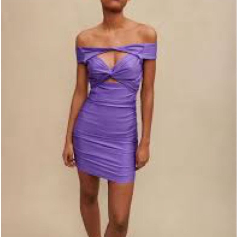 Off-Shoulder Purple Mini Dress